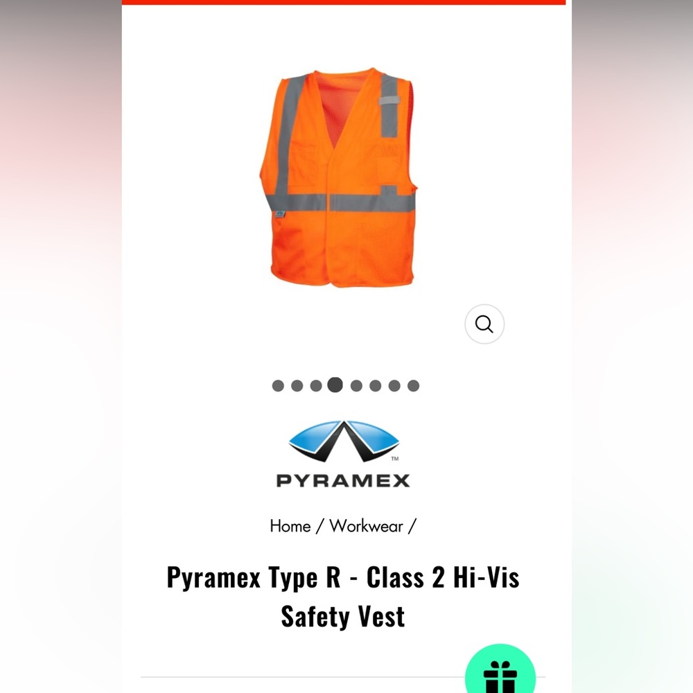 Type R - Class 2 Hi-Vis Safety Orange Vest
Workwear Pyramex Size XL RVHL2020